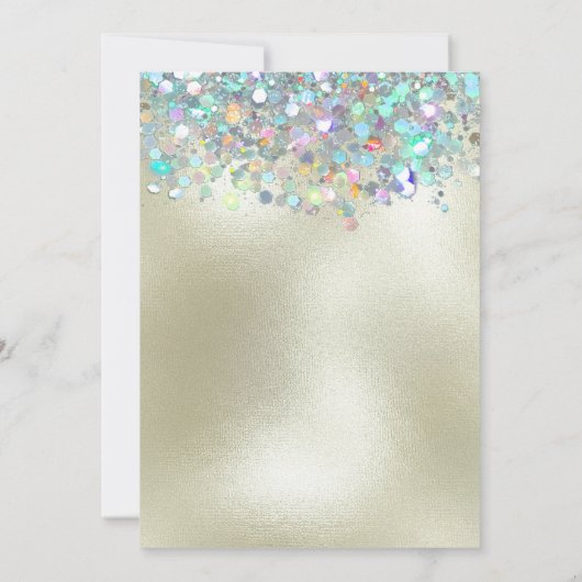 Elegant Holografisch Sparkly Glitter Modern Goud Kaart (Achterkant)
