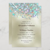 Elegant Holografisch Sparkly Glitter Modern Goud Kaart (Voorkant / Achterkant)