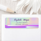 Elegant holografisch, stripes-adreslabel etiket (Insitu)