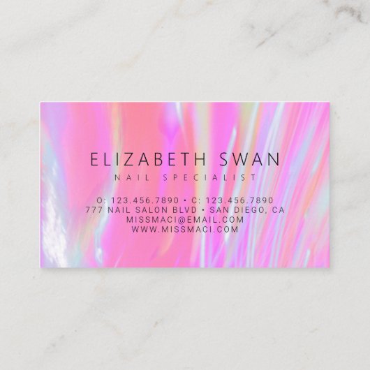 Elegant holografisch Visitekaartje voor hot-roze p (Achterkant)