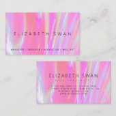 Elegant holografisch Visitekaartje voor hot-roze p (Voorkant / Achterkant)
