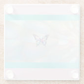 Elegant holografisch vlinder Onderzetter Glazen Onderzetter (Achterkant)