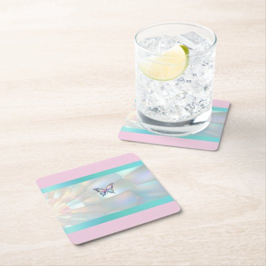 Elegant holografisch vlinderpapier Onderzetter (Insitu)