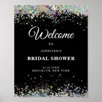 Elegant holografisch VRIJGEZELLENFEEST zwart