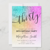 Elegant hologram glitter verjaardag dertig kaart (Voorkant)