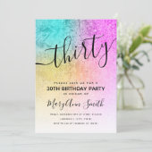 Elegant hologram glitter verjaardag dertig kaart (Staand voorkant)
