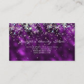 Elegant Holographic Bling Sparkle Glitter Paars Visitekaartje (Achterkant)