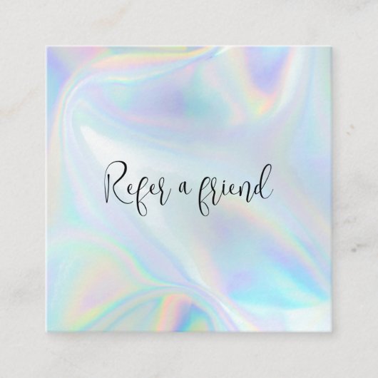 Elegant holographic Business Script Aanbevelingskaartje (Voorkant)