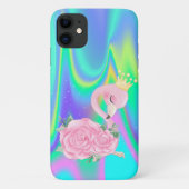 Elegant Holographic Cute Baby Flamingo Case-Mate iPhone Case (Achterkant)