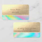 Elegant holographic Faux Gold,Pearls Visitekaartje (Voorkant / Achterkant)