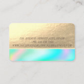 Elegant holographic Faux Gold,Pearls Visitekaartje (Achterkant)
