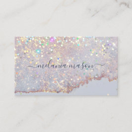 Elegant Holographic Glam Glitter Makeup Artist Visitekaartje