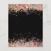 Elegant Holographic Glitter Beauty Salon Black Flyer (Achterkant)