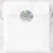 Elegant holographic Glitter Black aangepaste tekst Ronde Sticker (Tas)