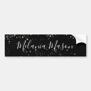 Elegant holographic Glitter Black Business Bumpersticker