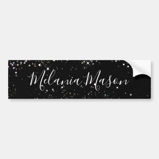 Elegant holographic Glitter Black Business Bumpersticker (Voorkant)