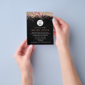 Elegant holographic Glitter Custom Logo Black Flyer (Hand)