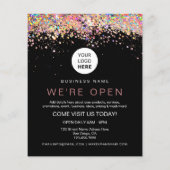 Elegant holographic Glitter Custom Logo Black Flyer (Achterkant)