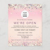 Elegant holographic Glitter Custom Logo Roze broch Flyer (Achterkant)