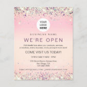 Elegant holographic Glitter Custom Logo Roze broch Flyer (Voorkant)
