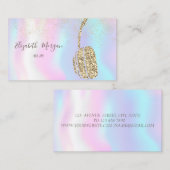Elegant holographic Glitter Headphone DJ, Confetti Visitekaartje (Voorkant / Achterkant)