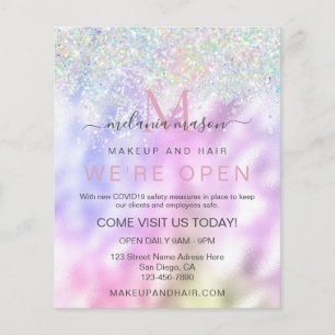Elegant Holographic Glitter Makeup Artiest Metalli Flyer