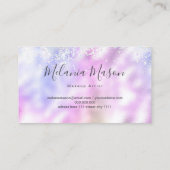 Elegant Holographic Glitter Makeup Artiest Metalli Visitekaartje (Achterkant)