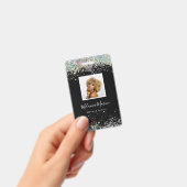Elegant Holographic Glitter Makeup Artist Black Badge (Handheld)