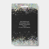 Elegant Holographic Glitter Makeup Artist Black Badge (Achterkant)