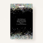 Elegant Holographic Glitter Makeup Artist Black Badge (Achterkant)