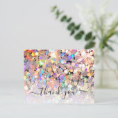 Elegant Holographic Glitter Makeup Artist Black Briefkaart (Staand voorkant)
