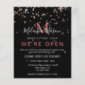 Elegant Holographic Glitter Makeup Artist Black Fl Flyer (Achterkant)