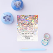 Elegant Holographic Glitter Makeup Artist Black Fl Flyer (Enkel)