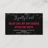 Elegant Holographic Glitter Makeup Artist Black Klantenkaartje (Achterkant)