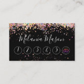 Elegant Holographic Glitter Makeup Artist Black Klantenkaartje (Voorkant)