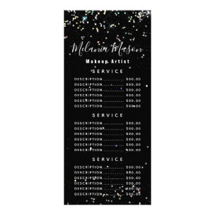 Elegant Holographic Glitter Makeup Artist Black Ra Reclamekaart