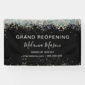 Elegant Holographic Glitter Makeup Artist Black Spandoek (Horizontaal)