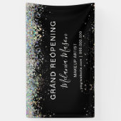 Elegant Holographic Glitter Makeup Artist Black Spandoek (Verticaal)