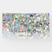 Elegant holographic Glitter Makeup Artist Modern Spandoek (Horizontaal)