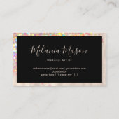Elegant Holographic Glitter Makeup Artist Pearly Visitekaartje (Achterkant)