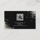 Elegant holographic Glitter Makeup Artist QR Code Visitekaartje (Achterkant)
