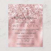 Elegant holographic Glitter Makeup Artist Roze Flyer (Achterkant)