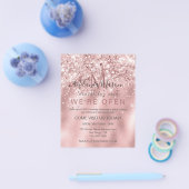 Elegant holographic Glitter Makeup Artist Roze Flyer (Enkel)