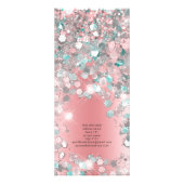 Elegant holographic Glitter Makeup Artist Roze Reclamekaart (Achterkant)