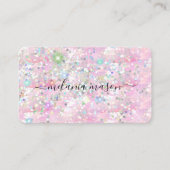 Elegant holographic Glitter Makeup Artist Roze Visitekaartje (Voorkant)