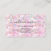 Elegant holographic Glitter Makeup Artist Roze Visitekaartje (Achterkant)
