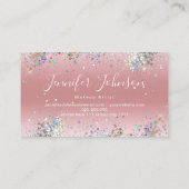 Elegant holographic Glitter Makeup Artist Roze Visitekaartje (Achterkant)