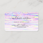 Elegant holographic Glitter Makeup Artist Roze Visitekaartje (Achterkant)
