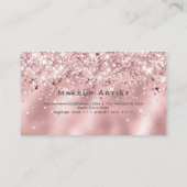 Elegant holographic Glitter Makeup Artist Roze Visitekaartje (Achterkant)