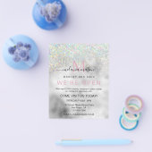 Elegant Holographic Glitter Makeup Artist Silver Flyer (Enkel)